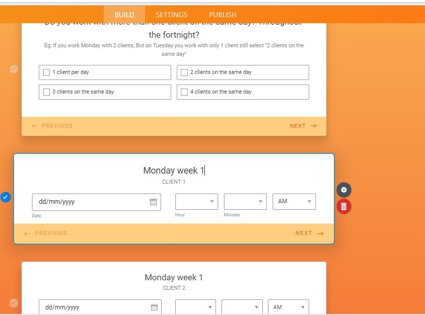 How to add a start and end time to date picker for timesheet recording?